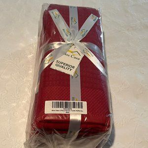 Blisss Casa 12-piece red and white kitchen towel set – new with tags